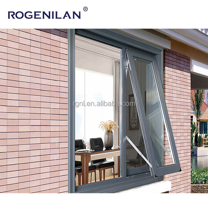 Australian Crank Push Window Outward Casement Windows Aluminum Low-e Glass Awning Windows With Transparent Mesh
