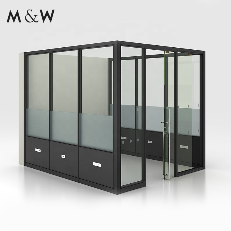 M&amp;W Factory Manufacturer Aluminium Glass Office Partition Wall Frame Soundproof Design Office Partition