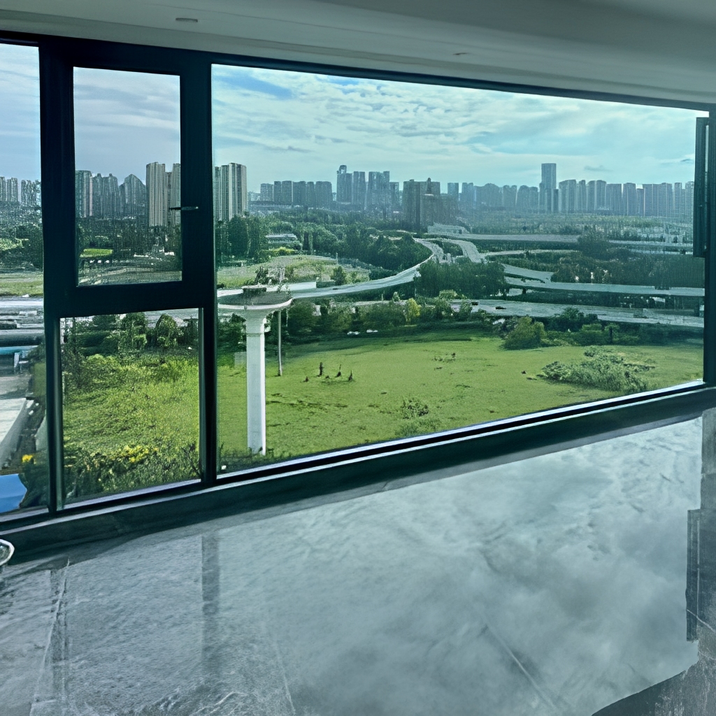 Thermal Break Aluminum Panoramic Corner Window 270 Degree Curved Corner System Window Custom Glass