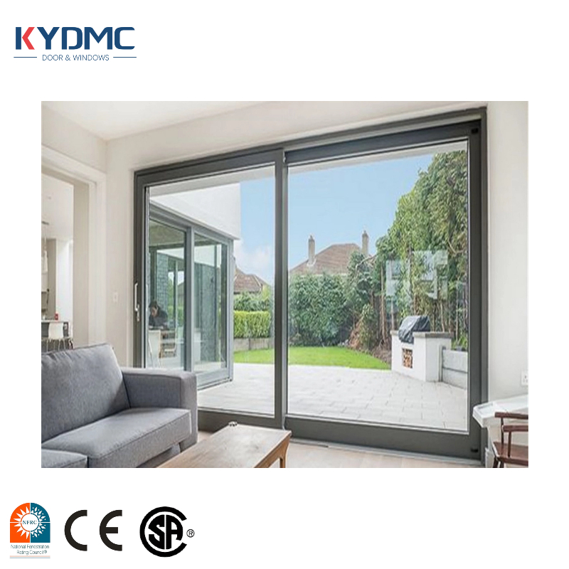 Modern NFRC AS2047 Hotel Outdoor Aluminum Full View Slim Heavy Sliding Door Exterior Villa Patio Double Glazed Panoramic Sliding