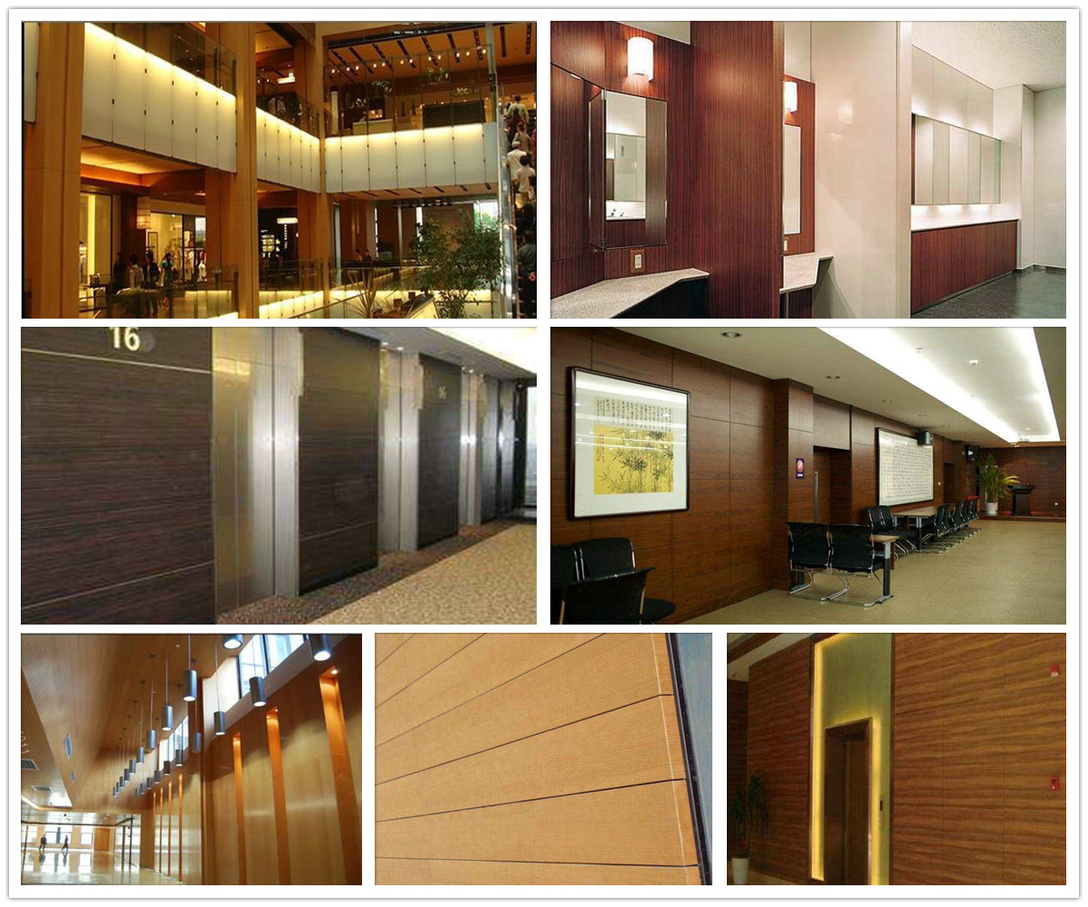 Modern Waterproof 3mm Apartment Kitchen Cabinet Door ACP Anti-static Fireproof Aluminum Composite Panel Wood Grain Board