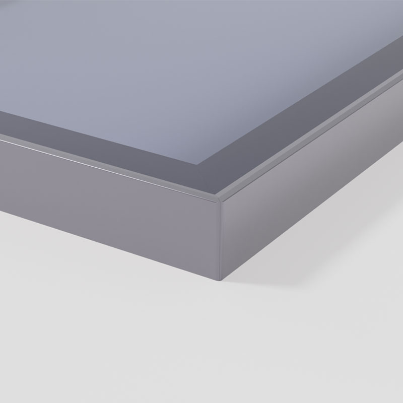 Anti-scratch Rounded Chamfer Slim Aluminum Glass Door MR208, Top &amp; Bottom Pivot Hinge with Built-in Vertical Handle for Kitchen