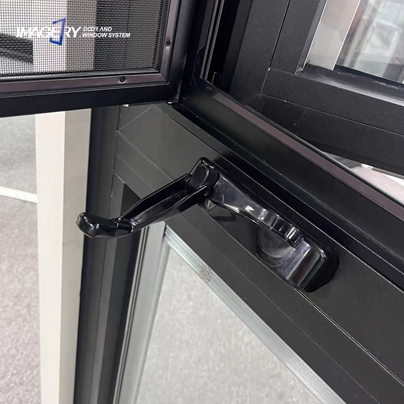 Aluminum Hand Crank Casement Window Commercial Shop Front Storefront Office Mall Showroom Clinic Reception Project Supply