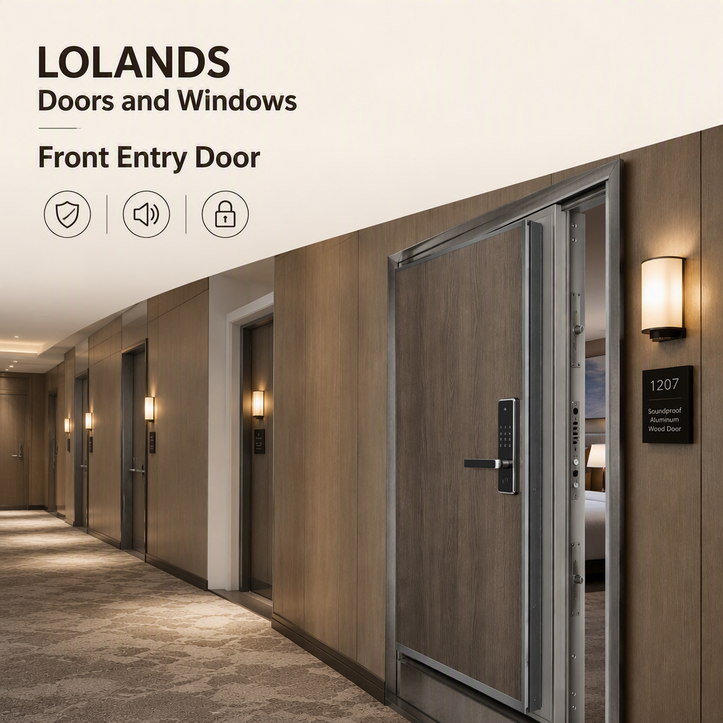 Lolands Custom Modern Aluminum Alloy Swing Entrance Door with Side Glazed Panel for Residential Front Entry