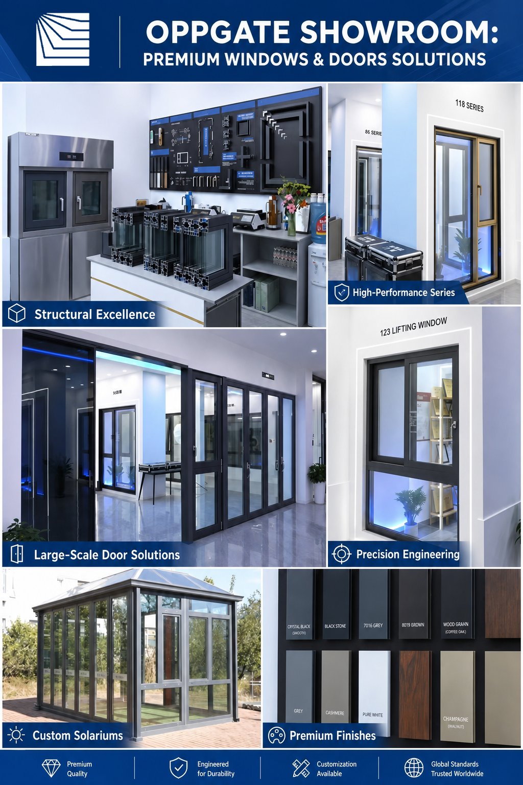 CE Certified Aluminum Clad Wood Entrance Door Double Glazed Low-E Glass Waterproof Exterior Front Entry for Villa